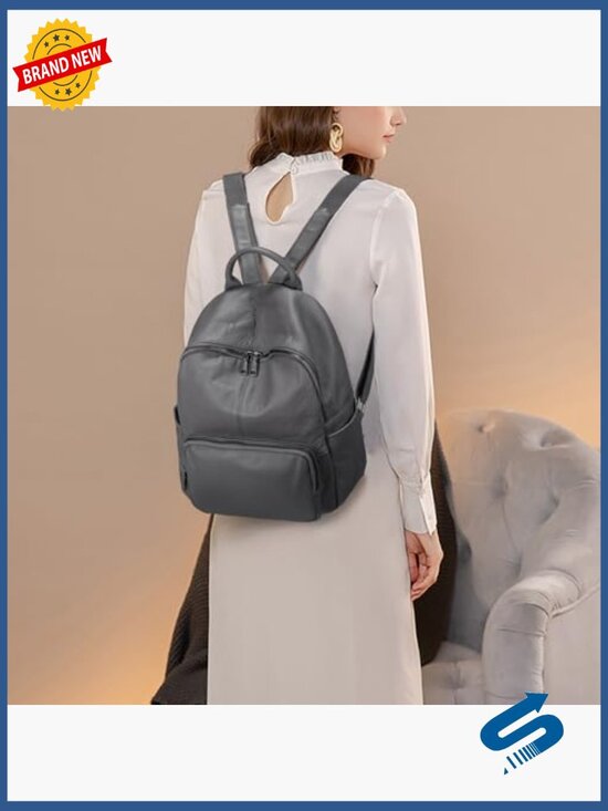 Real Leather Backpack Purse Convertible Shoulder Bag Daypack main image 5
